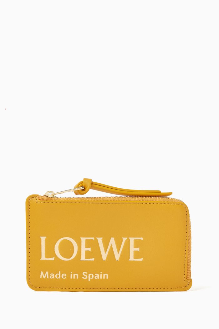 

Logo-embossed Coin Cardholder in Shiny Nappa Calfskin, Yellow