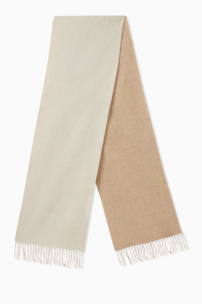 

Anagram Embroidered Scarf in Wool & Cashmere-blend, White