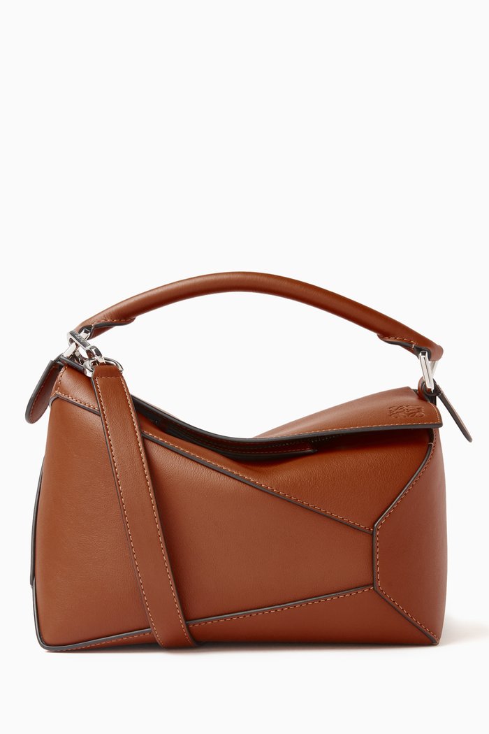Small Puzzle Bag in Classic Calfskin, Brown