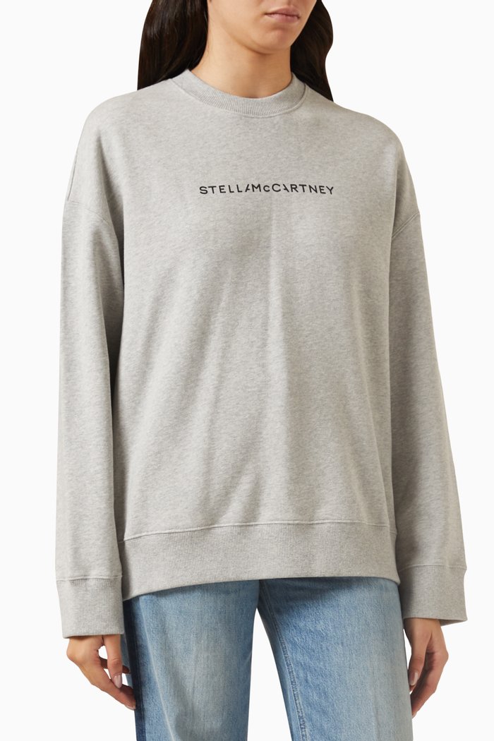 

Iconic Stella McCartney Print Sweatshirt in Organic Cotton, Grey