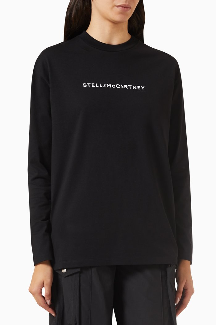 

Iconic Stella McCartney Print T-shirt in Organic Cotton, Black