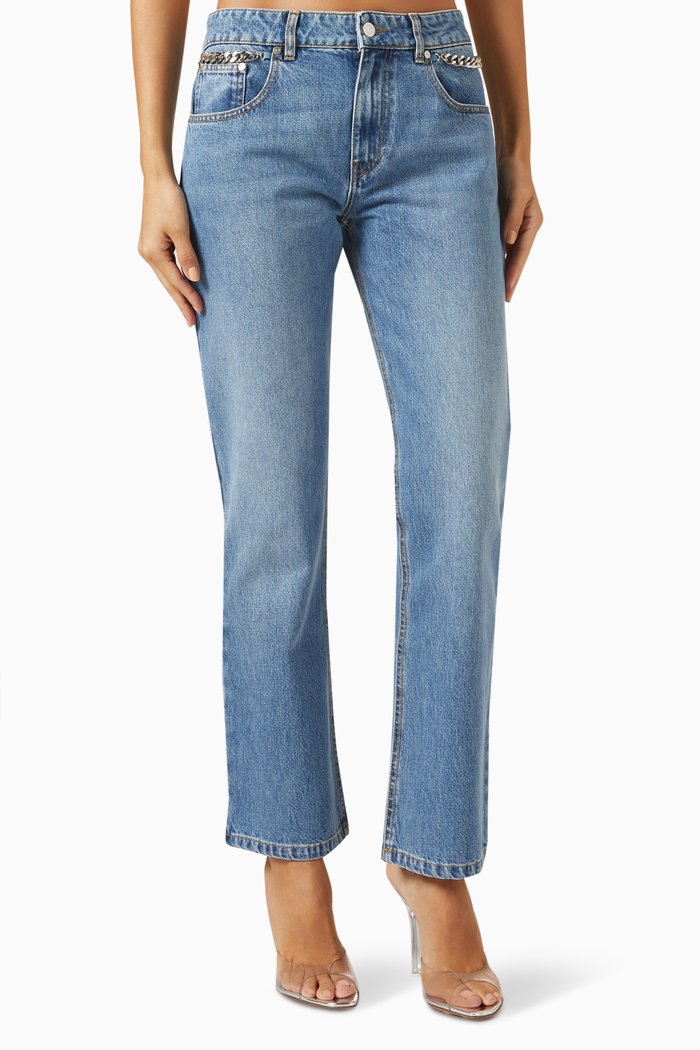 

Falabella Chain Slim-fit Jeans, Blue