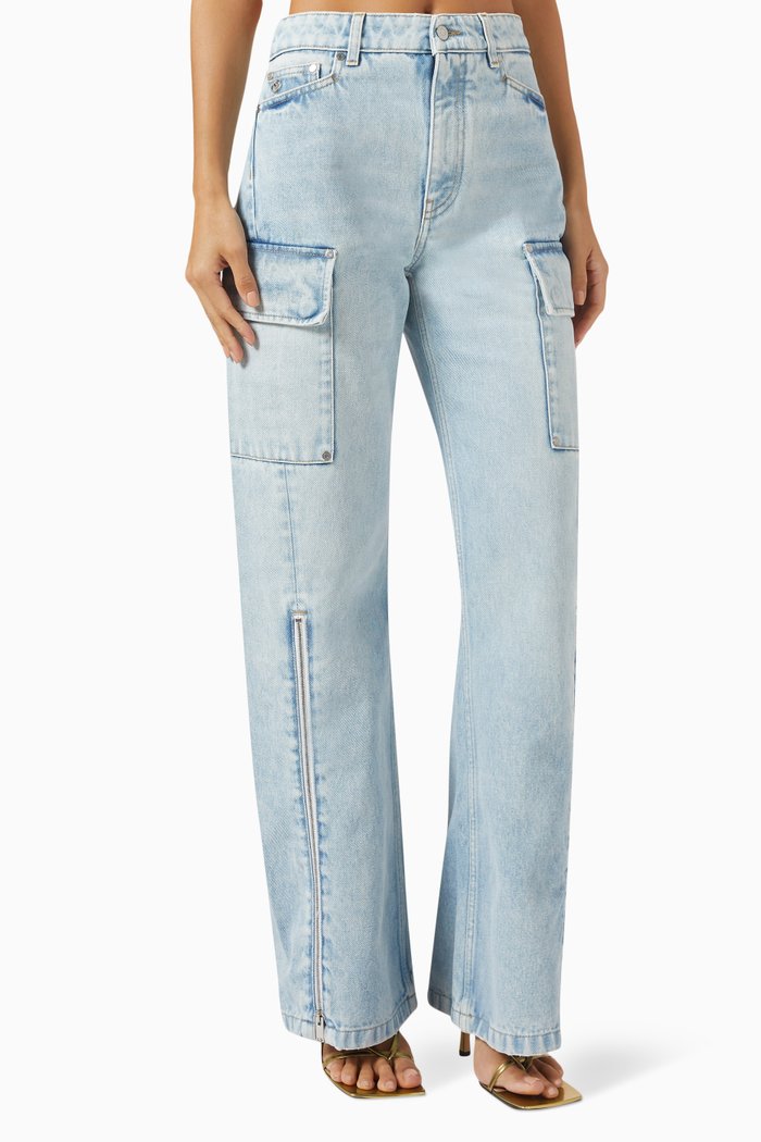 

Vintage Zip Cargo Jeans in Denim, Blue