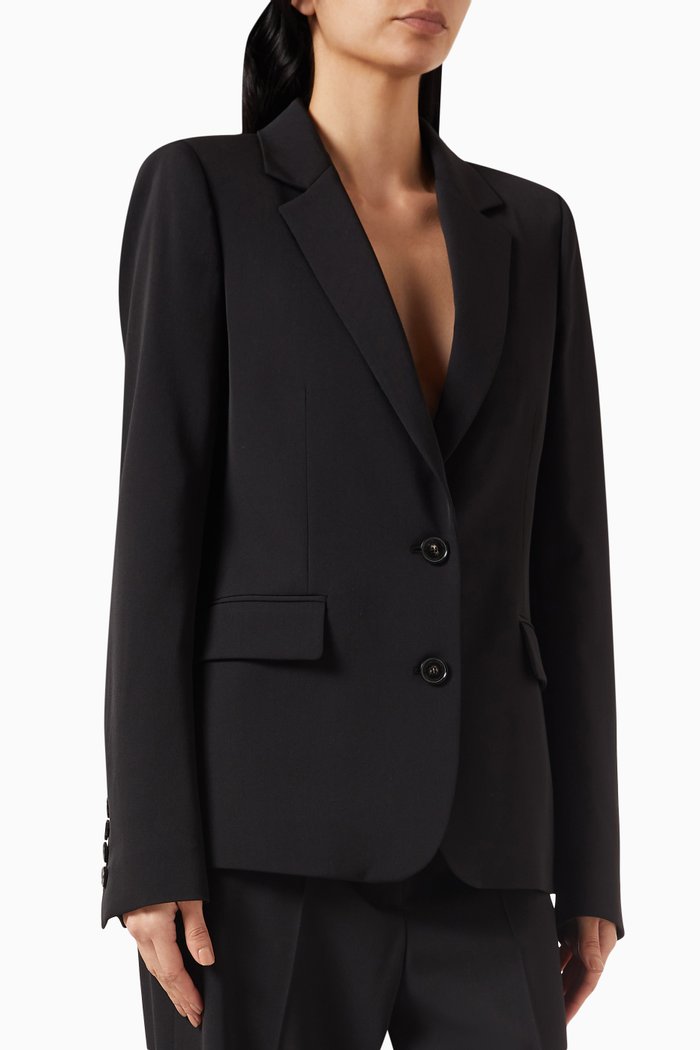 

Iconic Single-breasted Blazer in Viscose, Black