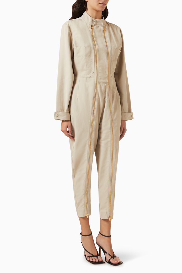 

Iconics Utility Jumpsuit in Organic Cotton-blend Canvas, Neutral