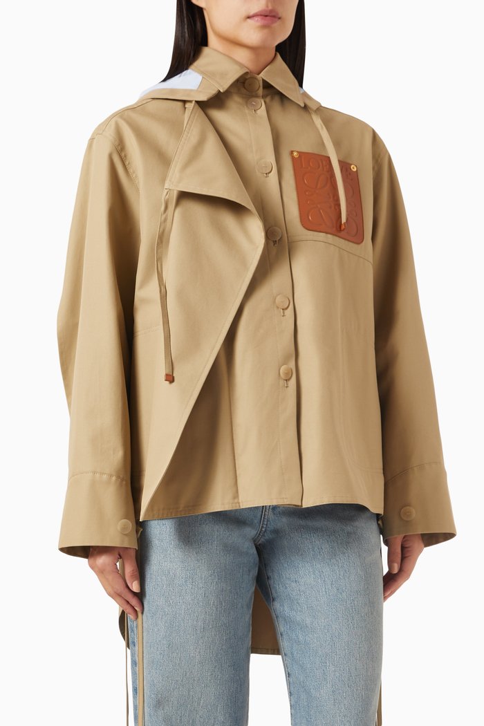 

Hooded Parka Jacket in Cotton, Brown