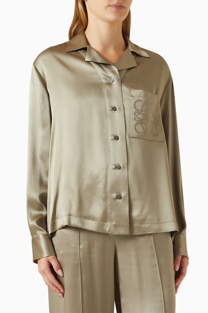 

Pyjama Blouse in Silk, Green