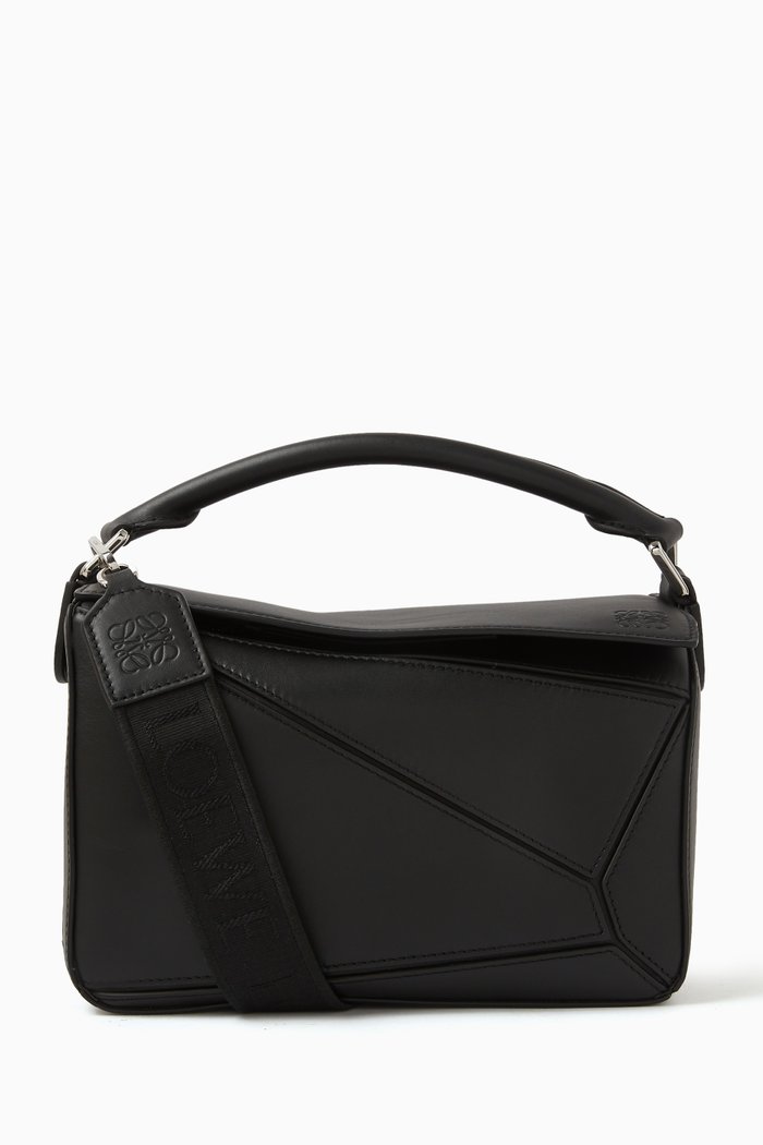 

Small Puzzle Bag in Satin Calfskin, Black