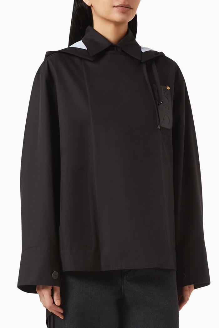 

Hooded Parka Jacket in Cotton, Black