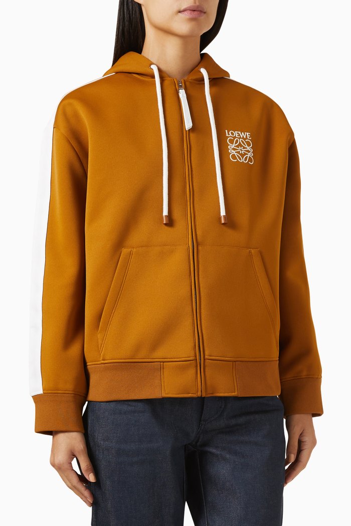 Hooded Tracksuit Jacket in Technical Jersey, Yellow