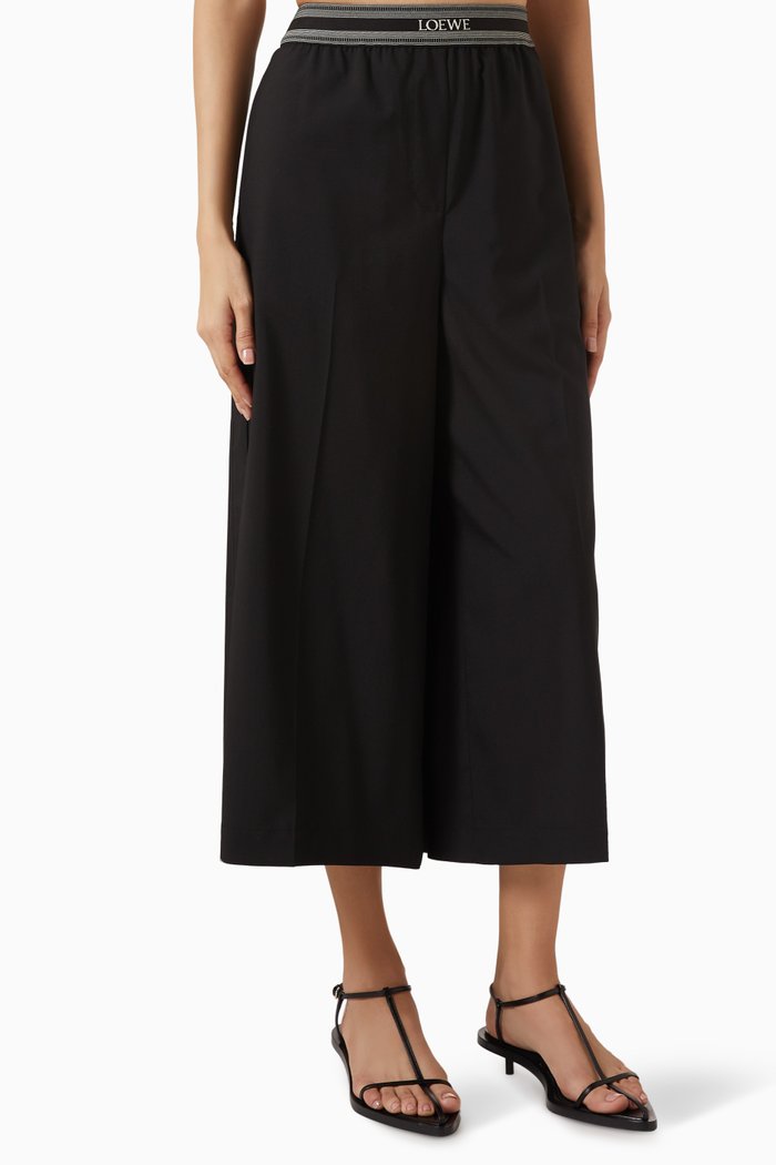 

Cropped Pants in Wool, Black