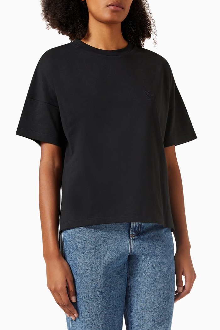 Boxy Fit T-shirt in Cotton-jersey, Black