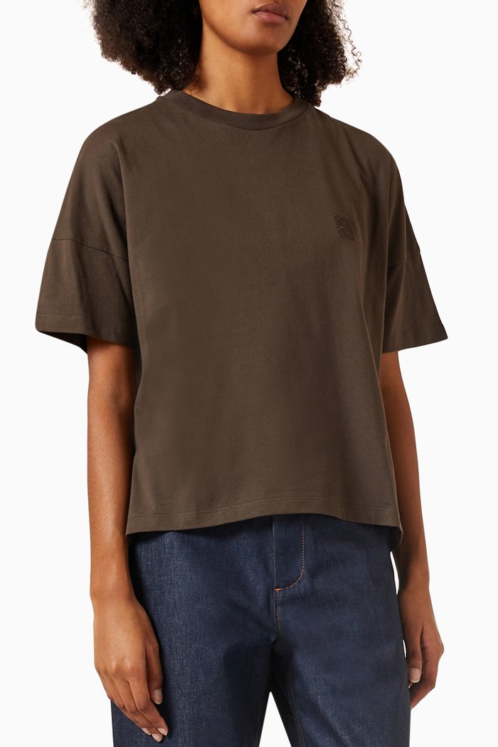 

Boxy Fit T-shirt in Cotton-jersey, Brown