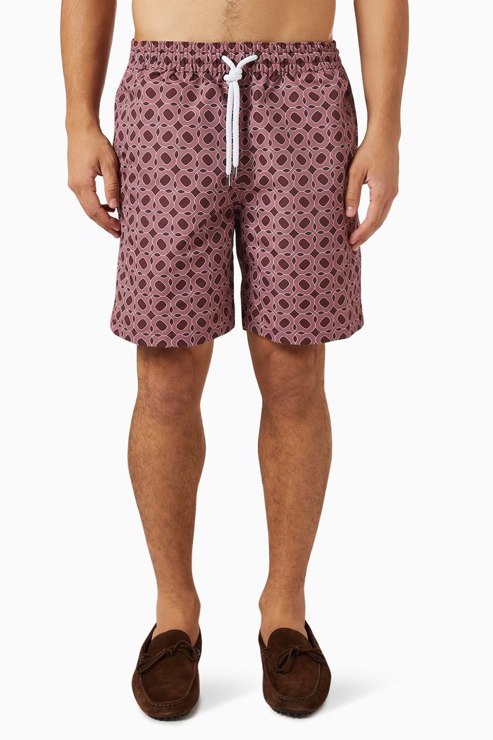 Ipanema Weave Sport Swim Shorts in ECO Luna, Red