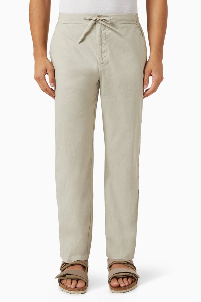 

Mendes Trousers in Stretch Linen-cotton Blend, Green