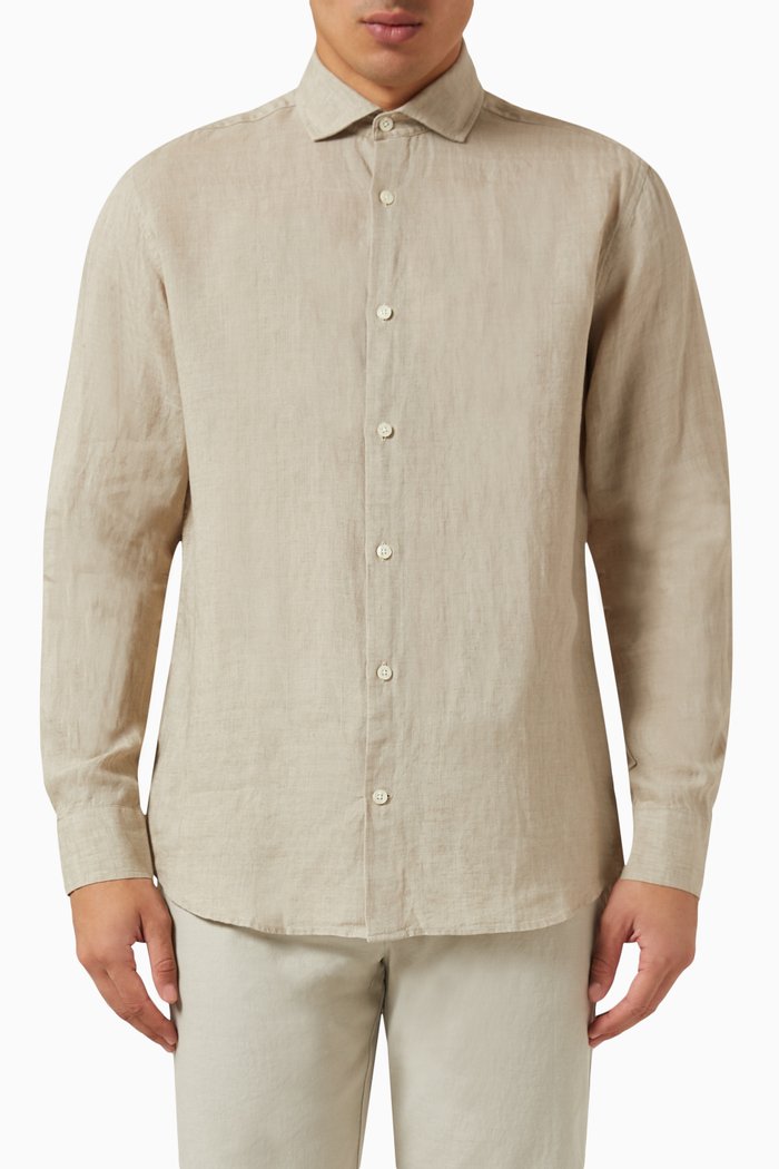 

Antonio Shirt in Linen, Green