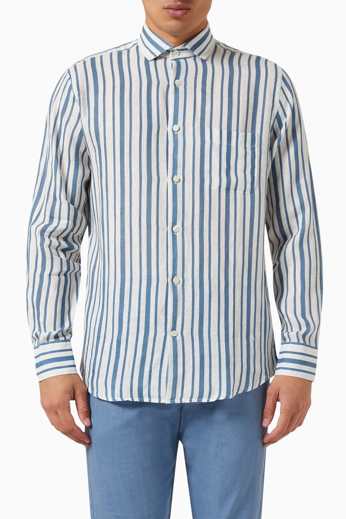 

Emilio Shirt in Linen, Blue