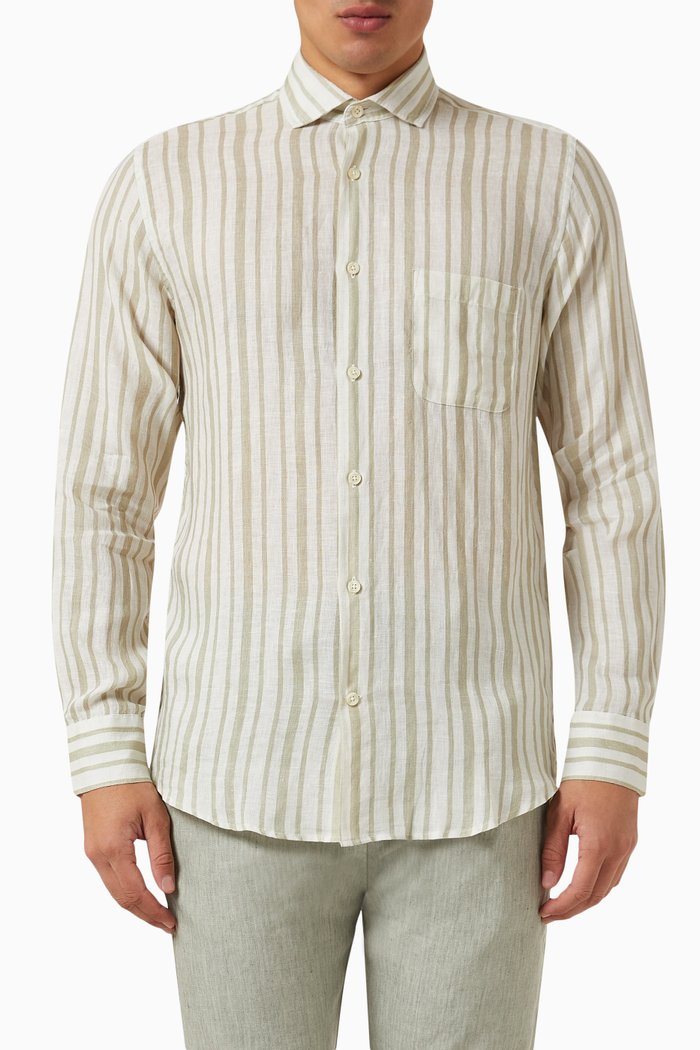 

Emilio Shirt in Linen, Green