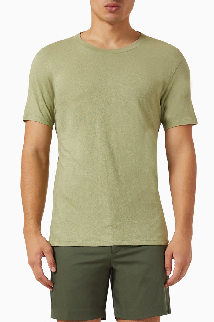 

Lucio T-shirt in Linen-cotton Blend, Green