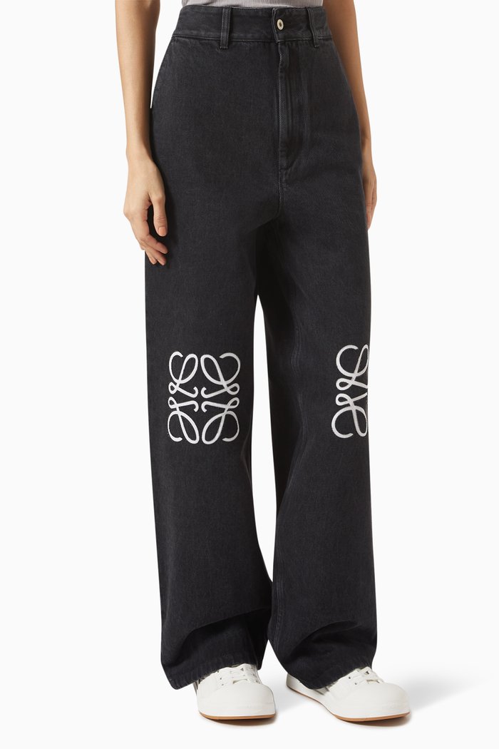 

Anagram Baggy Jeans in Denim, Black