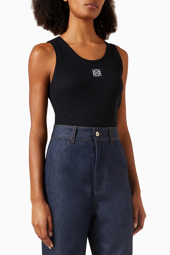 

Anagram Tank Top in Cotton, Black