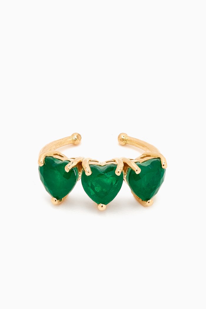 

Emerald Single Ear Cuff in 18kt Yellow Gold