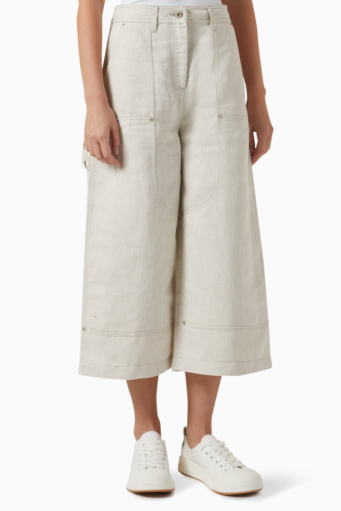 Workwear Pants in Cotton Linen-blend, White