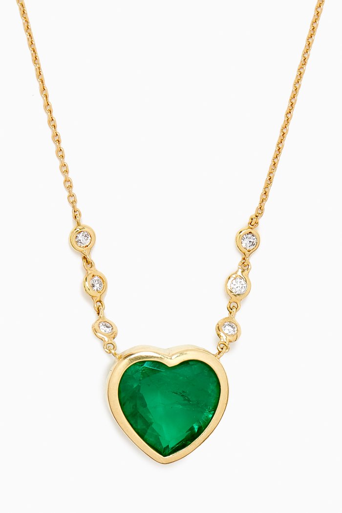 

Emerald & Diamond Necklace in 18kt Yellow Gold