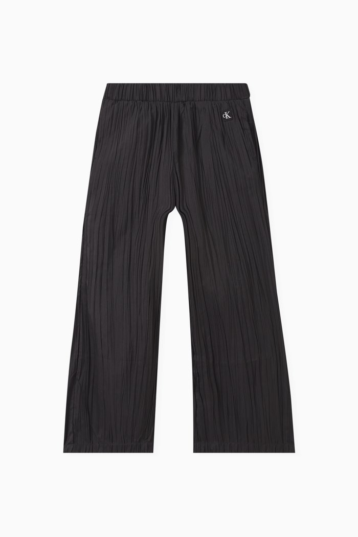 

Wide-leg Pants in Plissé, Black