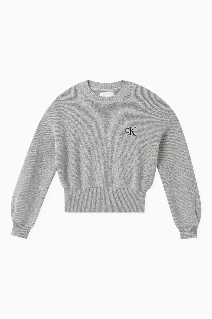 

Festive Logo Sweater in Lurex-knit, Grey