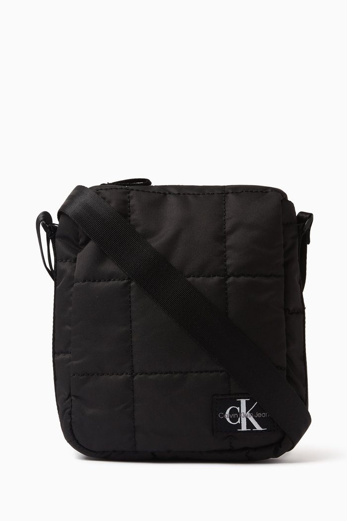 

Puffer Crossbody Bag in Quilted Nylon, Black