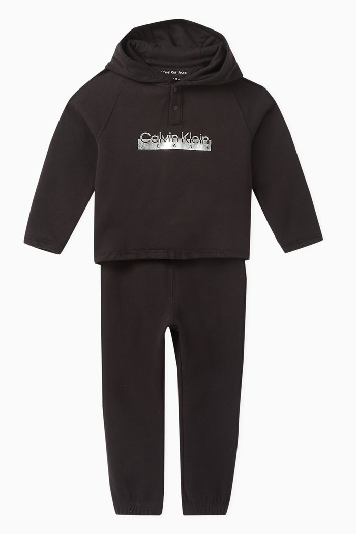 

Logo-detail Hoodie Tracksuit in Cotton-jersey, Black