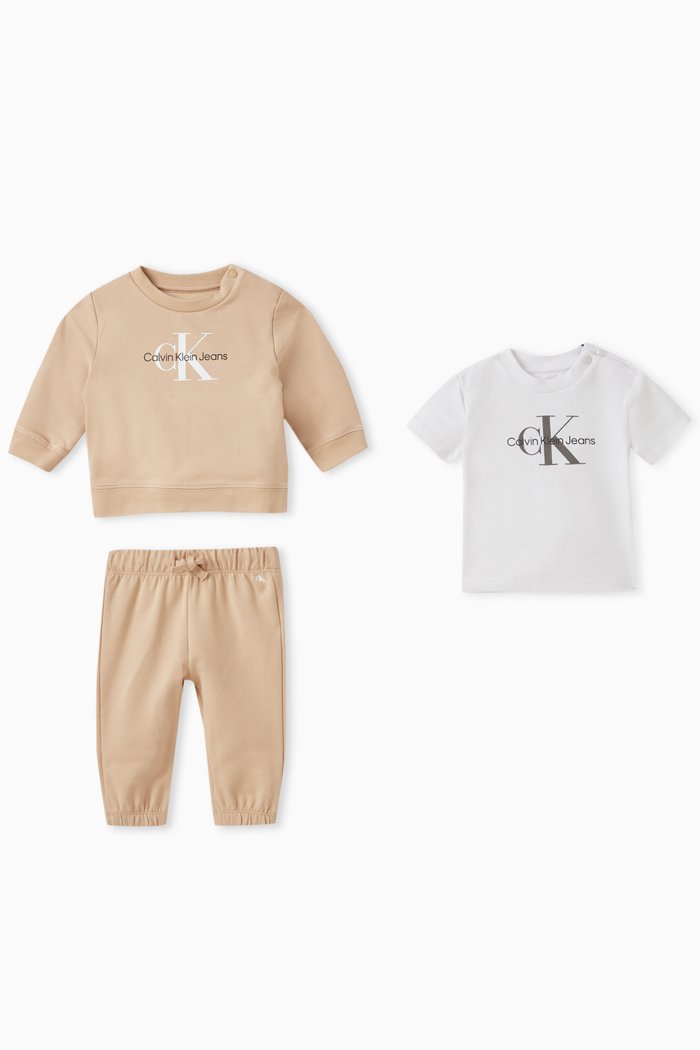 

Logo-print Gift Set in Organic Cotton, Neutral