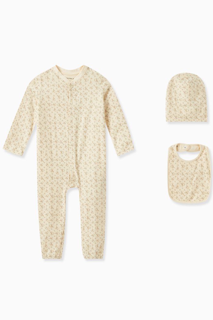 

Logo Sleepsuit Set in Cotton, Yellow