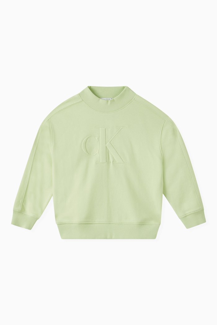 

Relaxed Logo Sweatshirt in Organic Cotton, Green