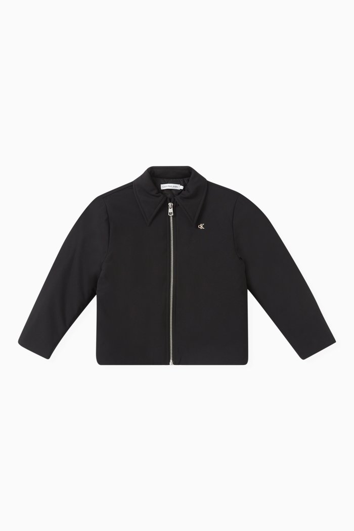Padded Zip-up Skater Jacket, Black