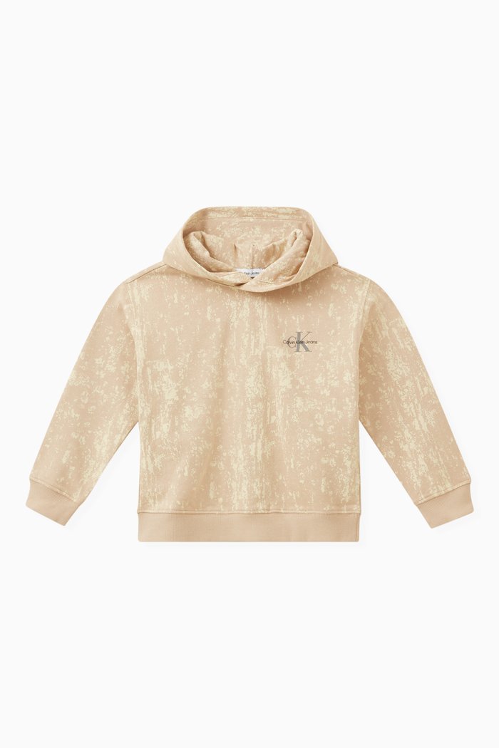 

Logo Print Hoodie in Cotton, Neutral