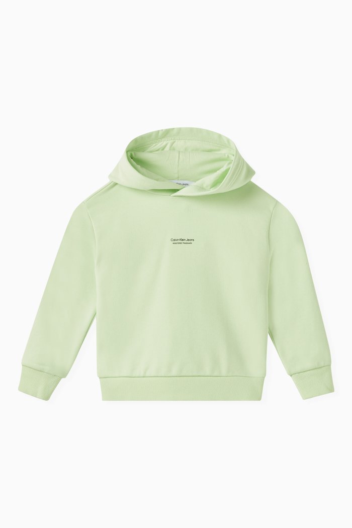 

Relaxed Logo Hoodie in Terry, Green