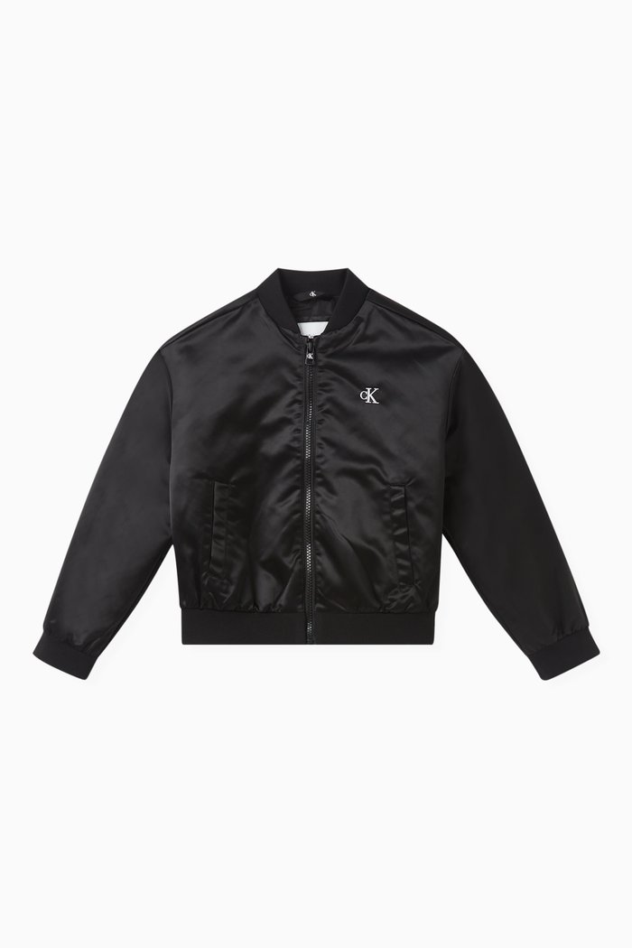 

Logo-print Bomber Jacket in Nylon, Black