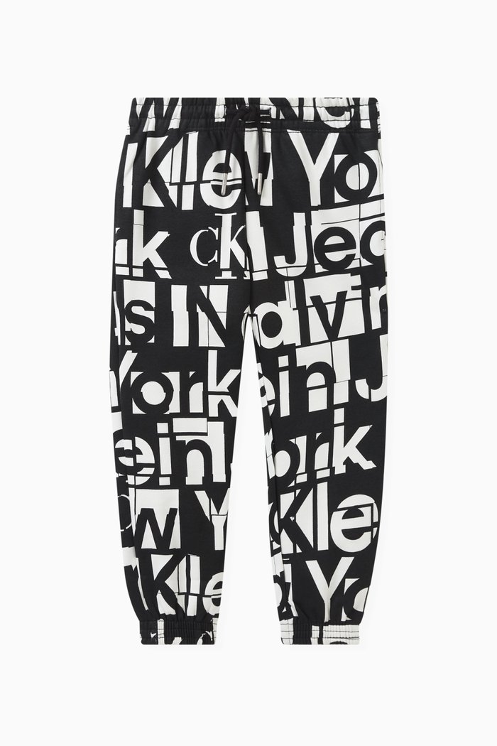 

Graphic Logo Print Sweatpants in Cotton, Multicolour