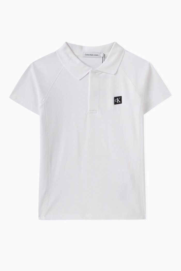 

Logo Patch Polo Shirt in Cotton-jersey, White