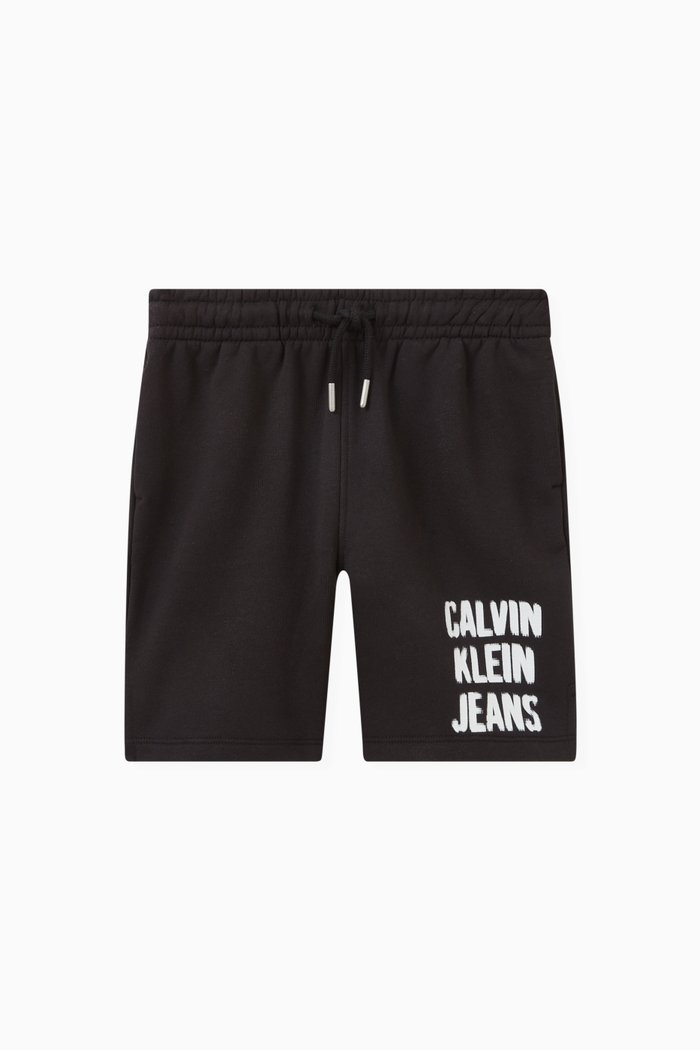 

Relaxed Logo Shorts in Cotton, Black