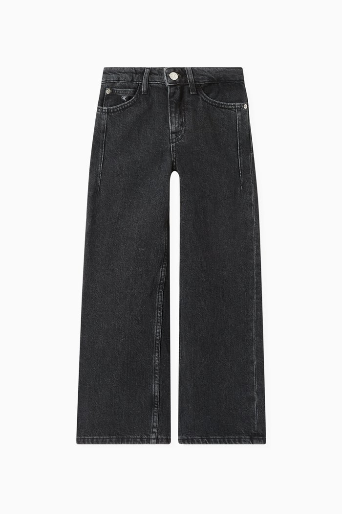 

High-rise Wide-leg Jeans in Denim, Black