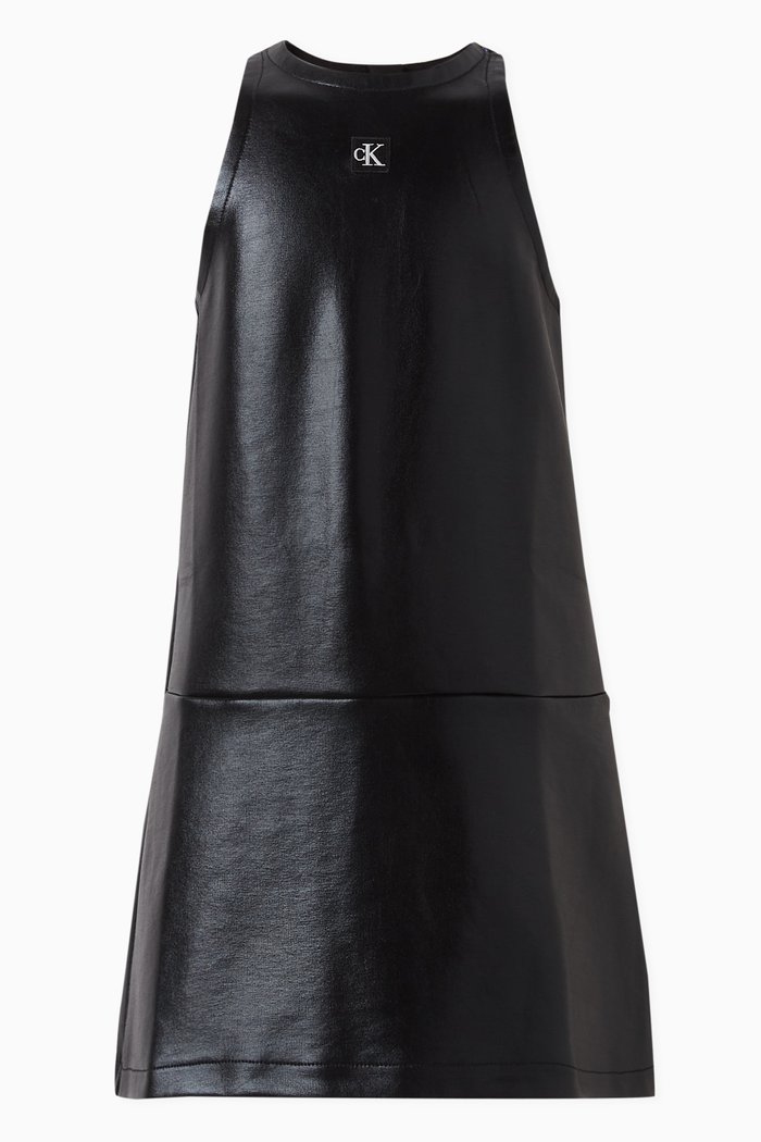 

Logo-patch Flared Dress in Cotton-blend, Black