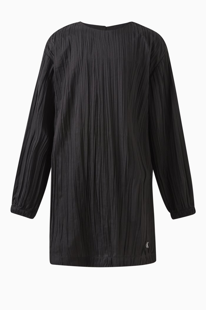 

Festive Dress in Plissé, Black