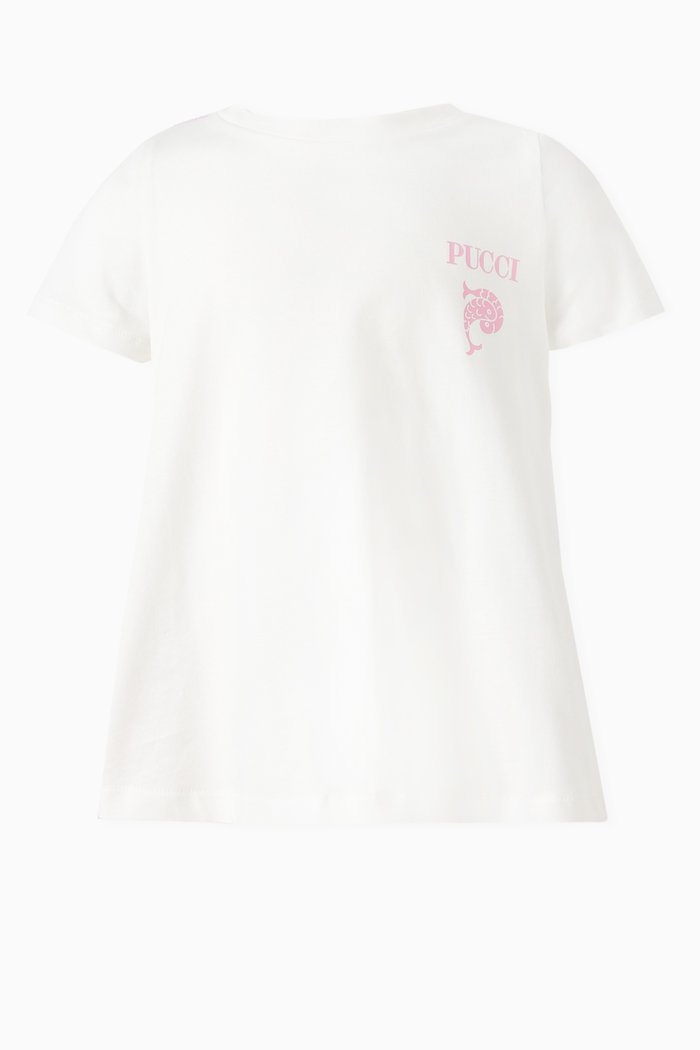 

Scarf-Detailing T-shirt in Cotton, White