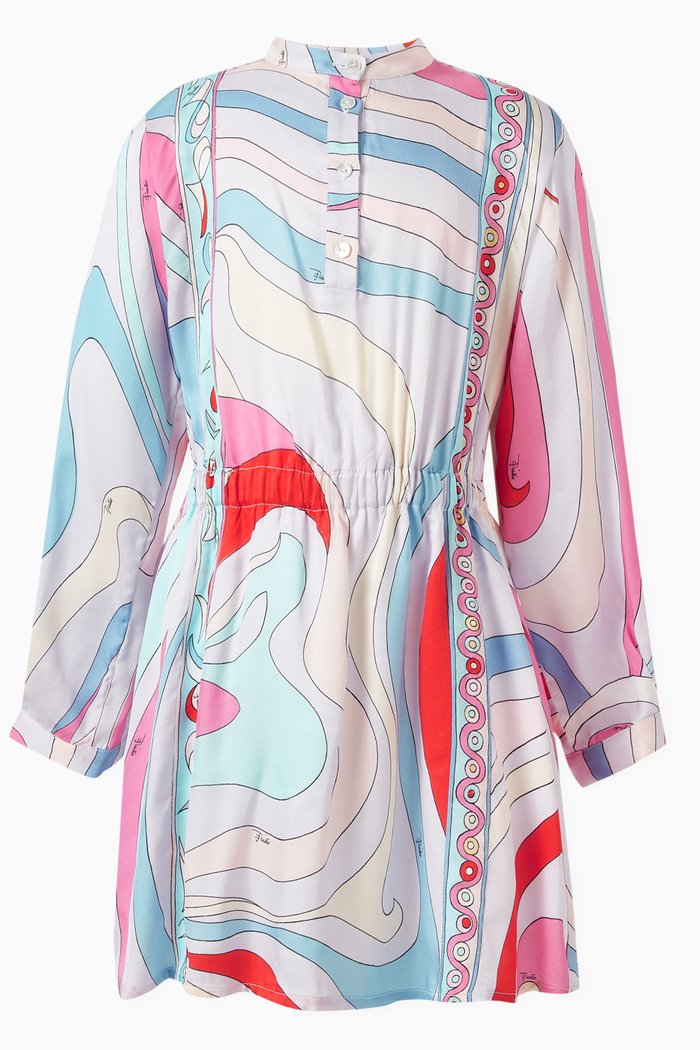

Iride-print Dress in Cotton, Multicolour