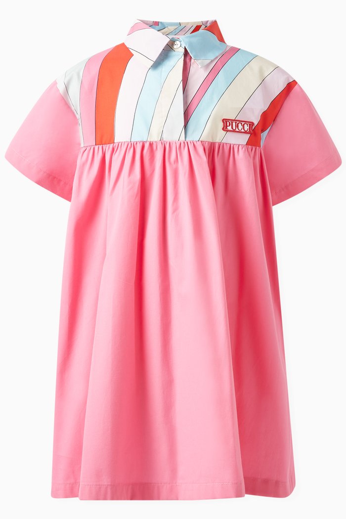 

Iride Print Dress in Cotton, Pink