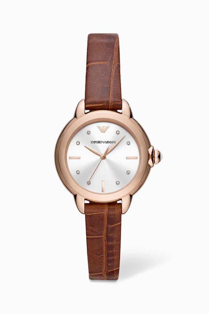 Mia Quartz Watch, 31mm, Brown