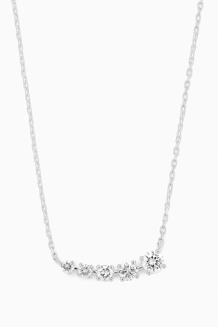 

Half Moon Diamond Necklace in 18kt White Gold